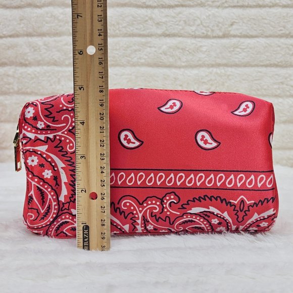 Blue Or Black Bandana Hard Case Make - Up Bag Purse Set of 3 per color - Picture 8 of 16